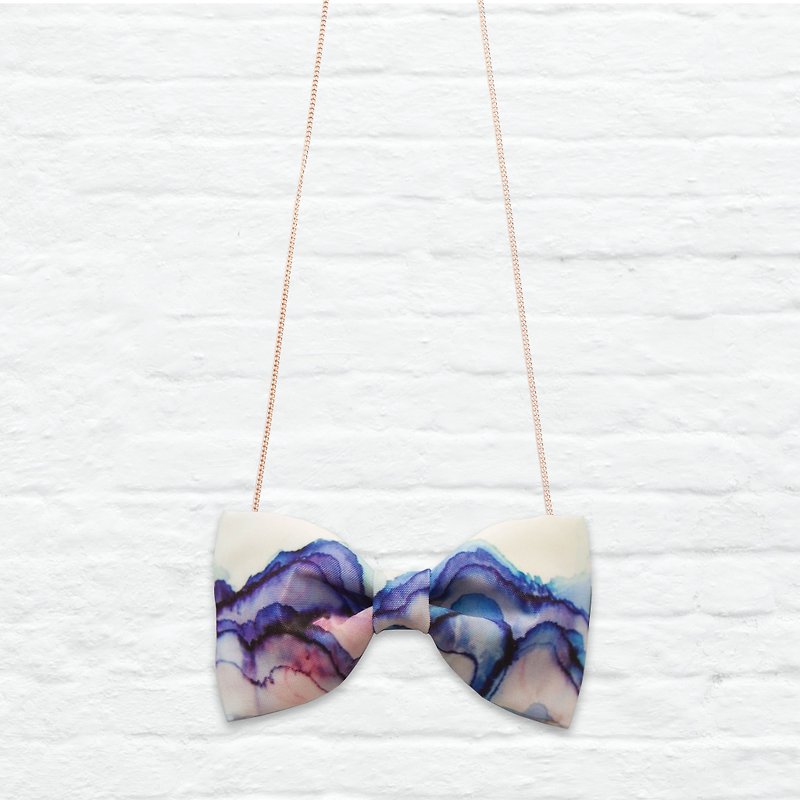 K0017 Necklace, Hairband, Pet Collar, Toddler Bow tie - สร้อยติดคอ - วัสดุอื่นๆ สีม่วง