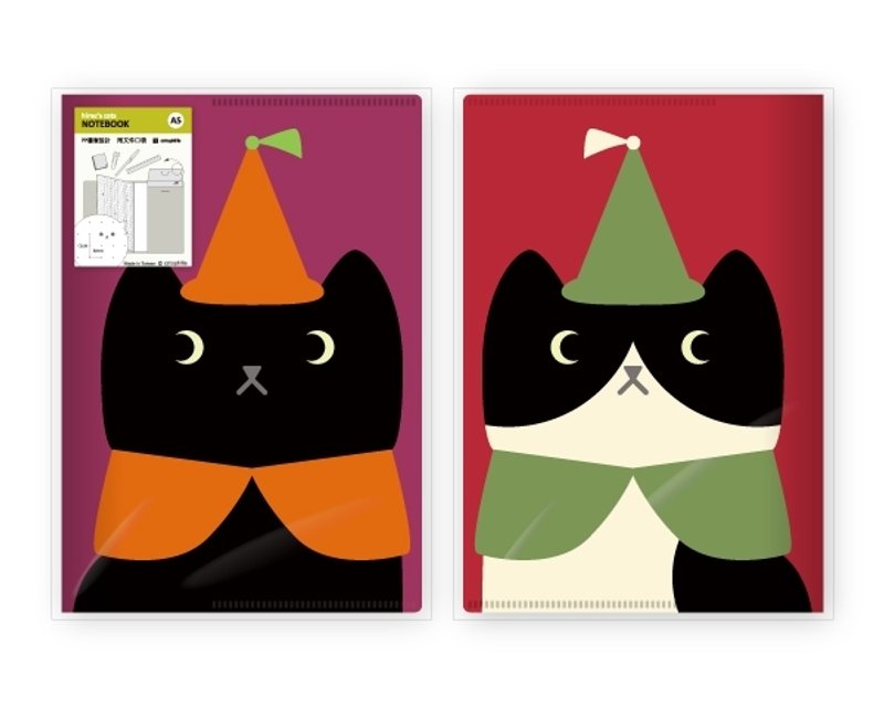 hime's cats 我的貓書套筆記本- 魔法貓 - 卡片/明信片 - 紙 紅色