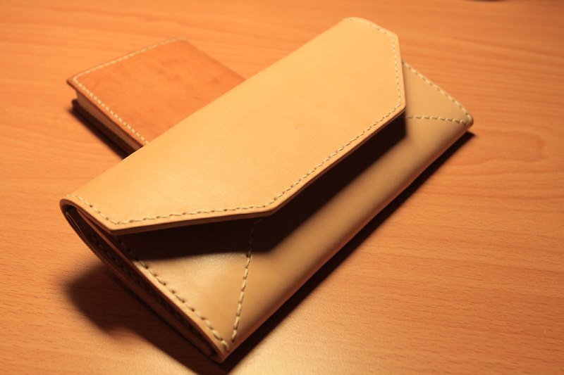 Seed envelope style female long clip (color) - Wallets - Genuine Leather Khaki
