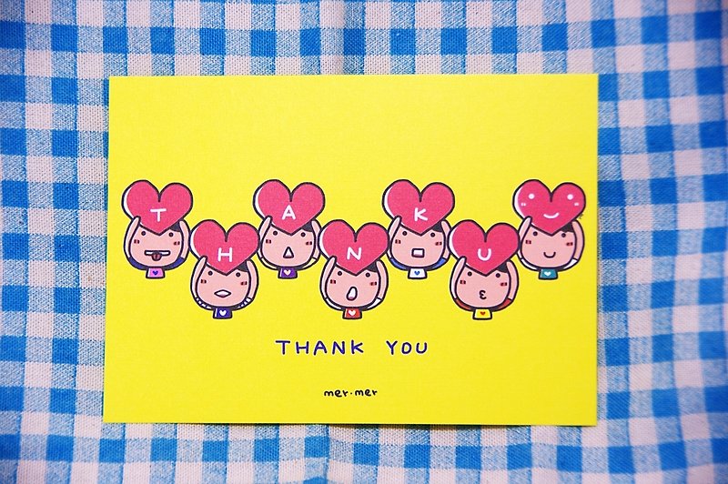 【Thank u】Postcard/Thank you card - Cards & Postcards - Paper Yellow