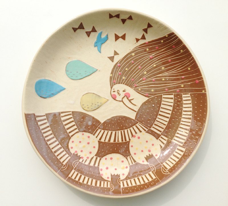 ◊ ♦ whisper platter - Small Plates & Saucers - Pottery Brown