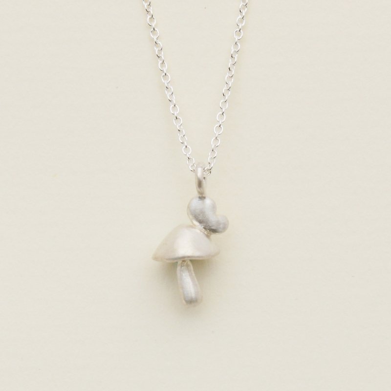 蝴蝶蘑菇純銀項鍊 - 項鍊 - 純銀 