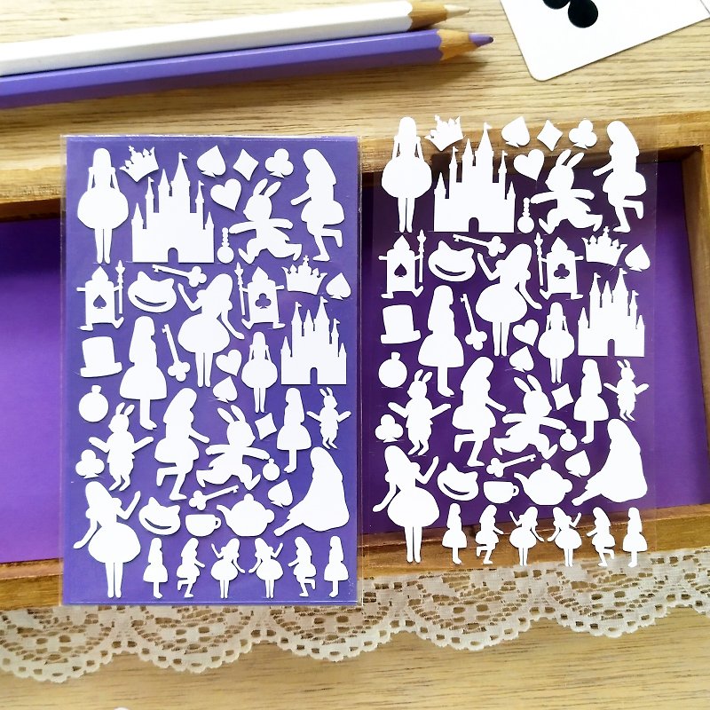 Alice Adventures in Wonderland Stickers (2 Pieces Set) - สติกเกอร์ - วัสดุกันนำ้ ขาว