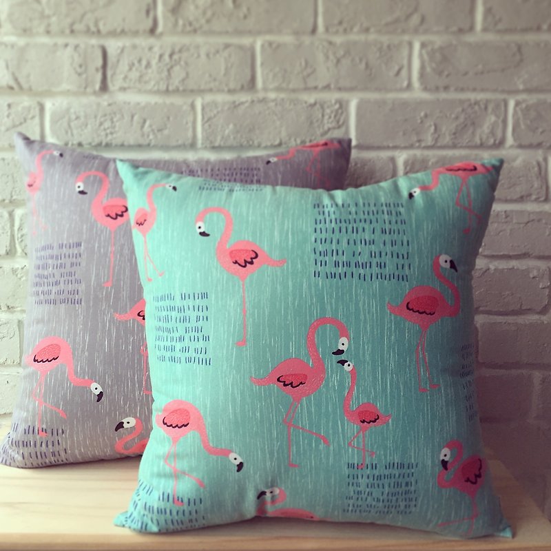 Animal Friends / Flamingo Single-sided Good Morning Pillow / 38cmx38cm Medium Pillow In The House Gift - หมอน - วัสดุอื่นๆ หลากหลายสี