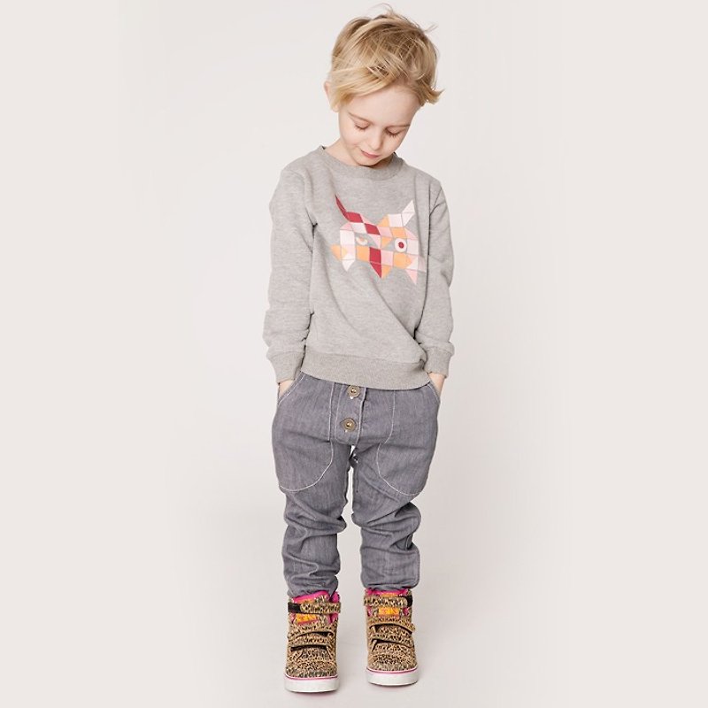 【Lovelybaby北歐童裝】瑞典有機棉軟牛仔褲 3歲至10歲 灰 - 童裝褲 - 棉．麻 灰色