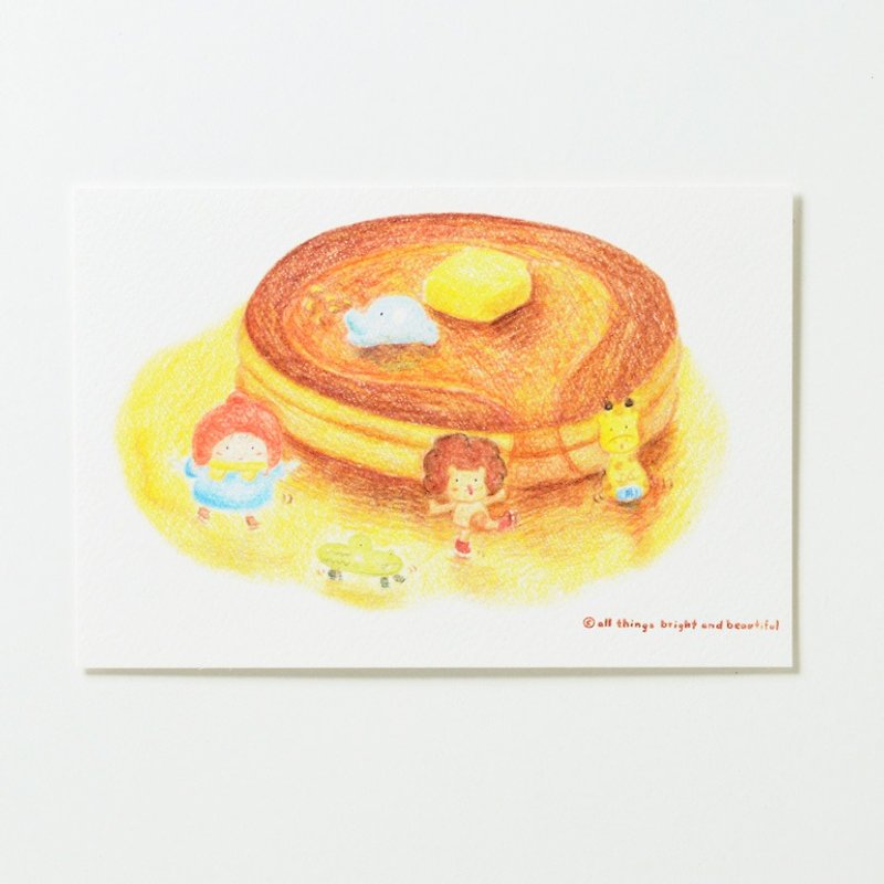 Pancake Postcard - การ์ด/โปสการ์ด - กระดาษ สีนำ้ตาล