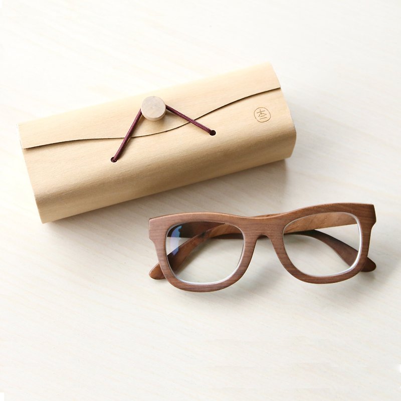 Four-eye solid wood glasses [customized gift] - กรอบแว่นตา - ไม้ สีทอง