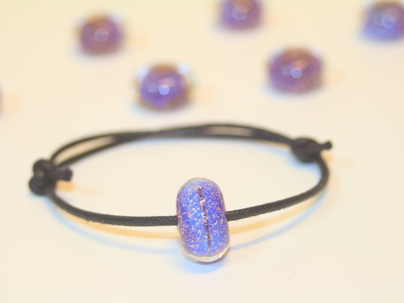 Hand-made "Sky" glass beads hand rope - Bracelets - Glass Blue