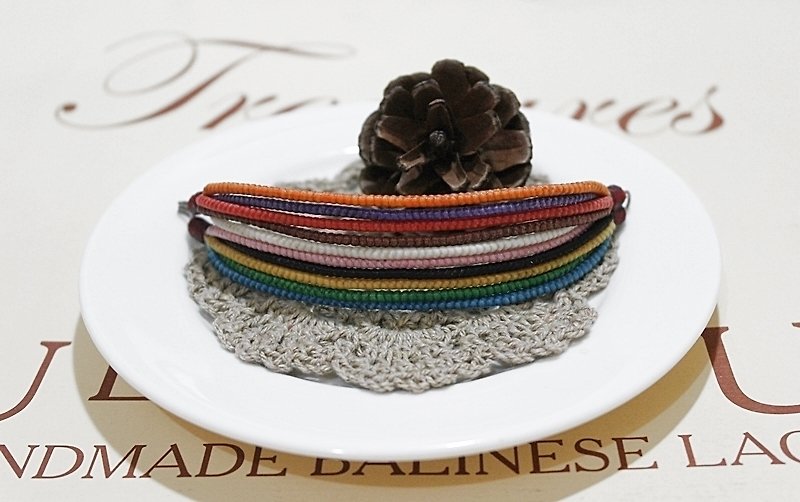 Thai silk wax line element models * * Ten rainbow colors can be chosen // // - Bracelets - Wax Multicolor