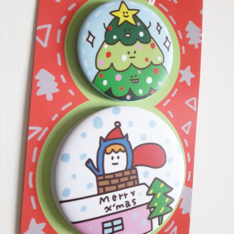 Ning's- exchange gifts / Christmas badge (two in) - เข็มกลัด/พิน - กระดาษ 