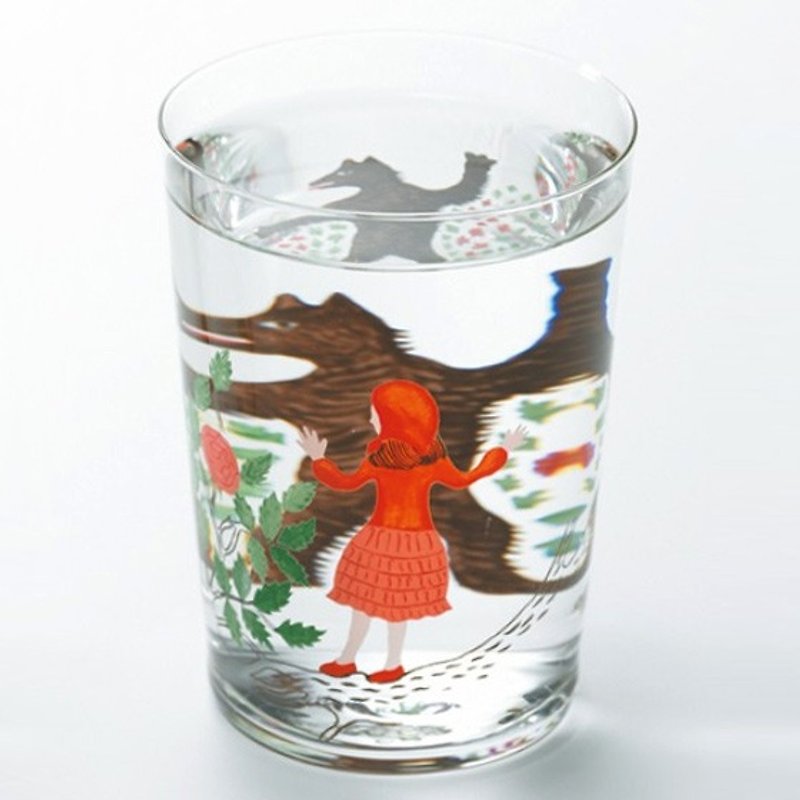Valentine's Day Tanabata fairy Department [MSA] D-Bros Big Bad Wolf and Little Red Riding Hood glass engraving glass lettering GLASS Method of drinking fairy tale "Little Red Riding-Hood." - Bar Glasses & Drinkware - Glass Red