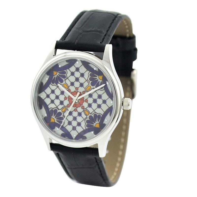 Christmas Gift-Art Tile Pattern Watch-Free Shipping Worldwide - นาฬิกาผู้หญิง - โลหะ หลากหลายสี