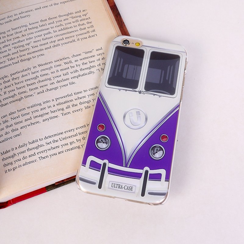 Ultra Bus Purple Print Soft / Hard Case for iPhone X,  iPhone 8,  iPhone 8 Plus,  iPhone 7 case, iPhone 7 Plus case, iPhone 6/6S, iPhone 6/6S Plus, Samsung Galaxy Note 7 case, Note 5 case, S7 Edge case, S7 case - เคส/ซองมือถือ - พลาสติก สีม่วง