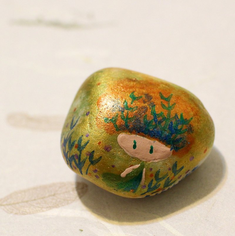 富察令兒。彩繪石頭 - 擺飾/家飾品 - 寶石 金色