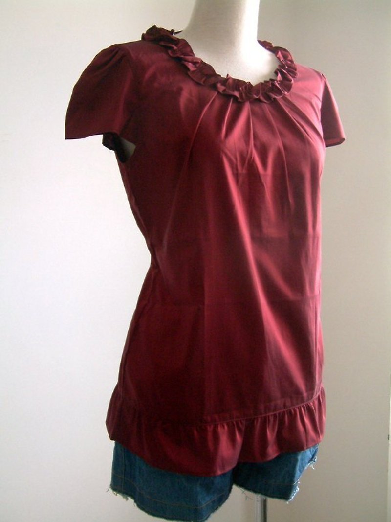 Dark red lace top - Other - Other Materials Red