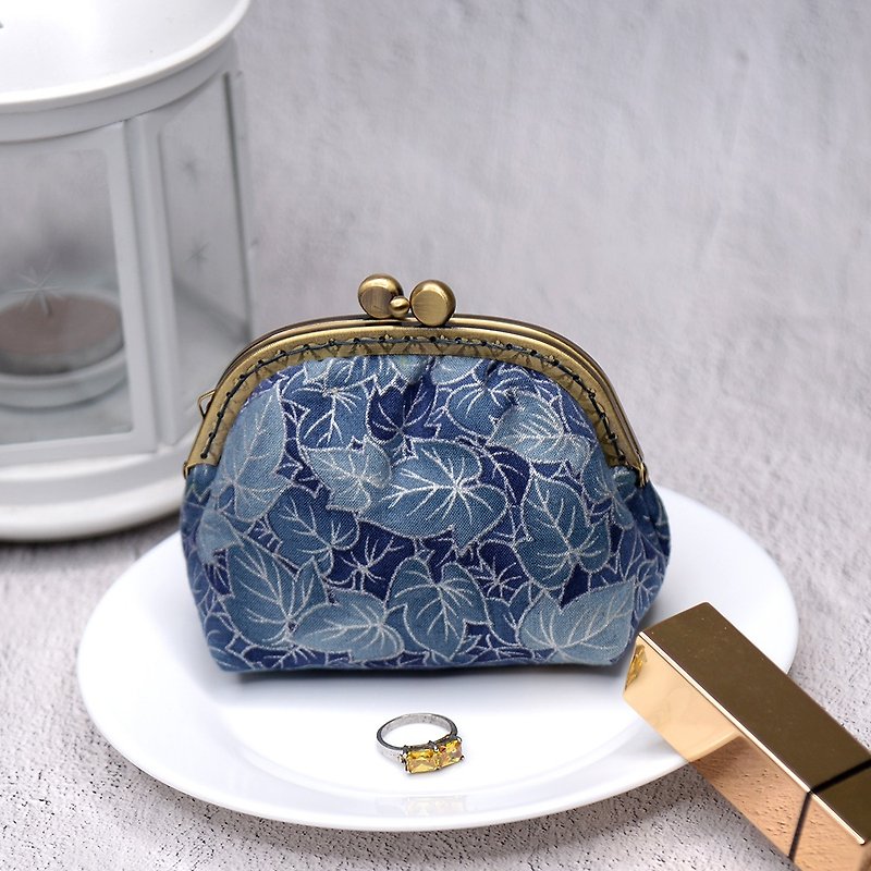 [Only one] Falling leaves gold wallet coin purse - Coin Purses - Other Materials Blue