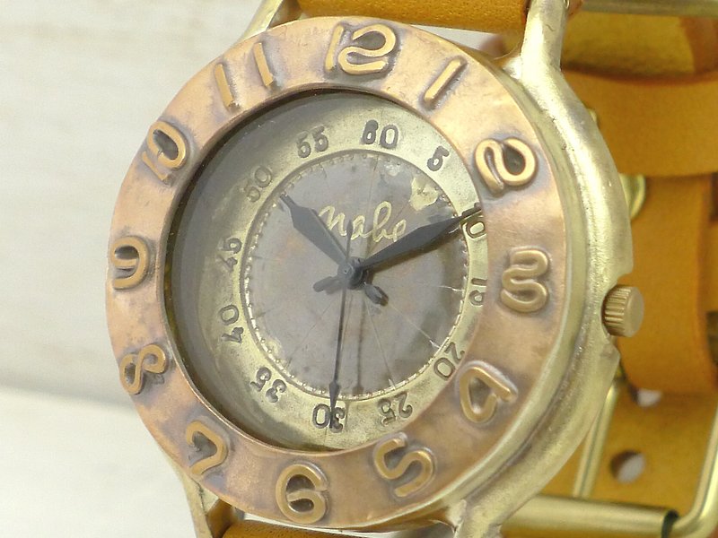 Explorer-MEGA2-BC 手作り時計 HandCraftWatch 特大JUMBO42mmBrass 銅ベゼル (JUM135C CA) - 女錶 - 銅/黃銅 金色