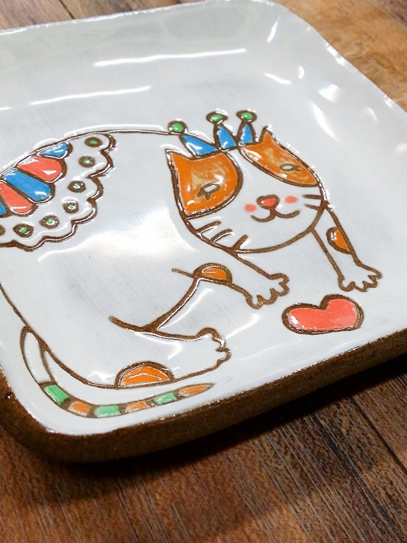 Cat Little Prince ─ send you / u heart shape plate ✖ - Pottery & Ceramics - Other Materials 