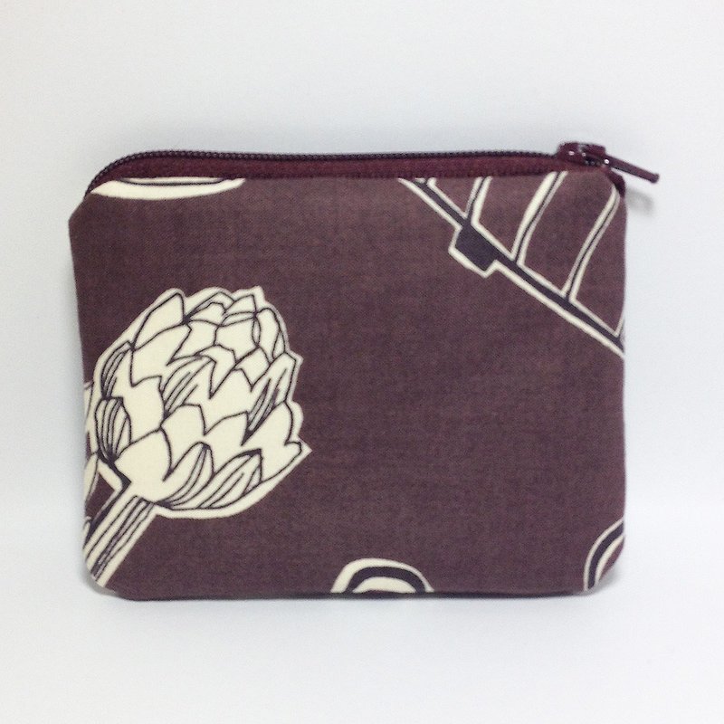 Coffee irregular pattern purse - กระเป๋าใส่เหรียญ - วัสดุอื่นๆ สีนำ้ตาล