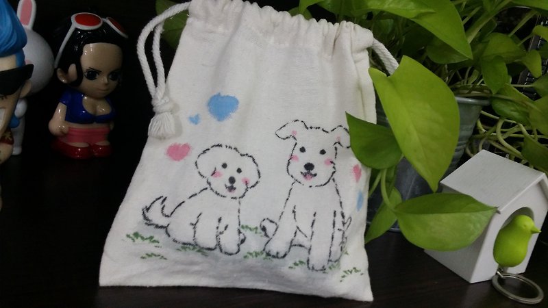 Hand-painted baby Drawstring bags. Custom models - Fans - Cotton & Hemp 