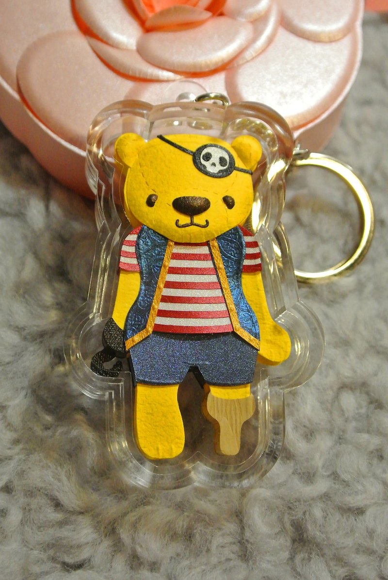 Dumpy Bear 紙雕小熊吊飾NO.3 - 鑰匙圈/鑰匙包 - 紙 黃色