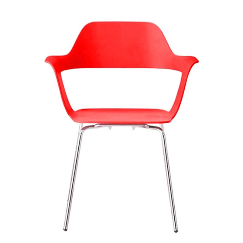 MU Mu_Four-legged Stacking Chair/Red Naked Mu (products are only delivered to Taiwan) - Other Furniture - Plastic Red