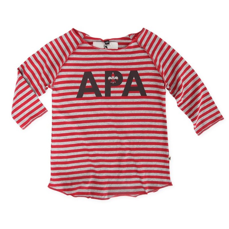 【北歐童裝】瑞典新生嬰幼兒有機棉上衣6M至2歲 紅條紋 - 包屁衣/連身衣 - 棉．麻 紅色