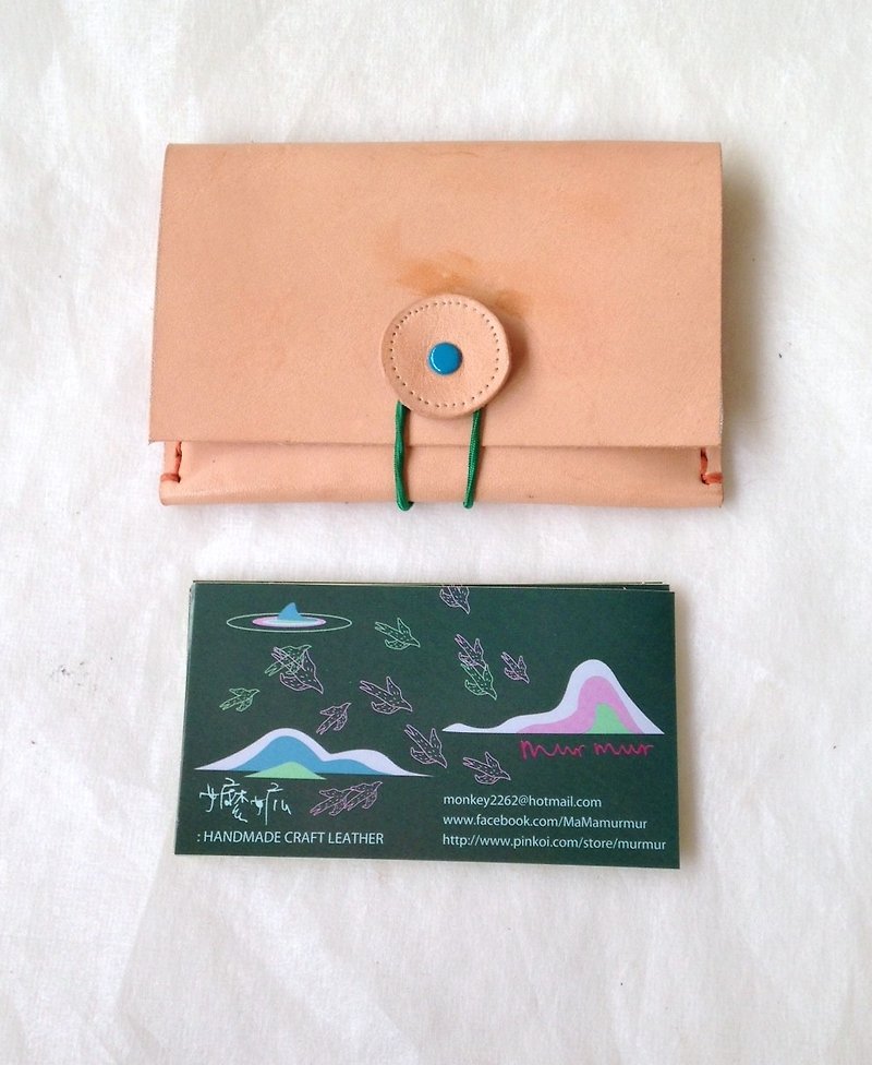 One-eyed single-layer business card holder - ที่เก็บนามบัตร - หนังแท้ สีส้ม
