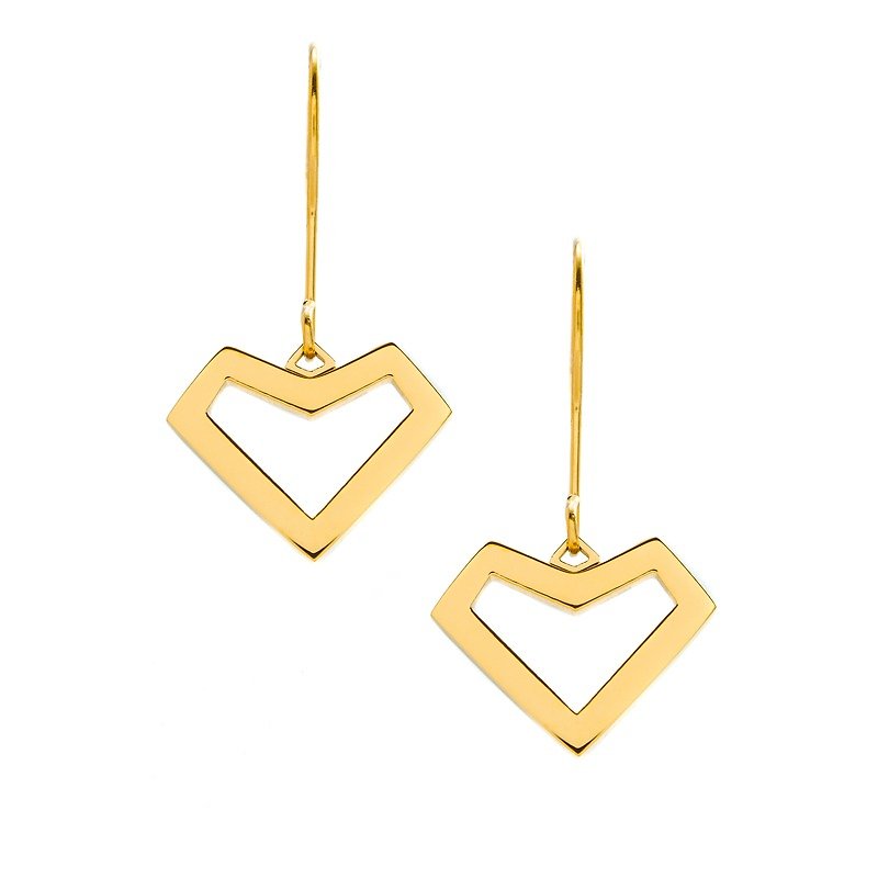 SALE Heart Rock Short Hanging Earrings Silver/Gold plated M5E - สร้อยติดคอ - โลหะ หลากหลายสี