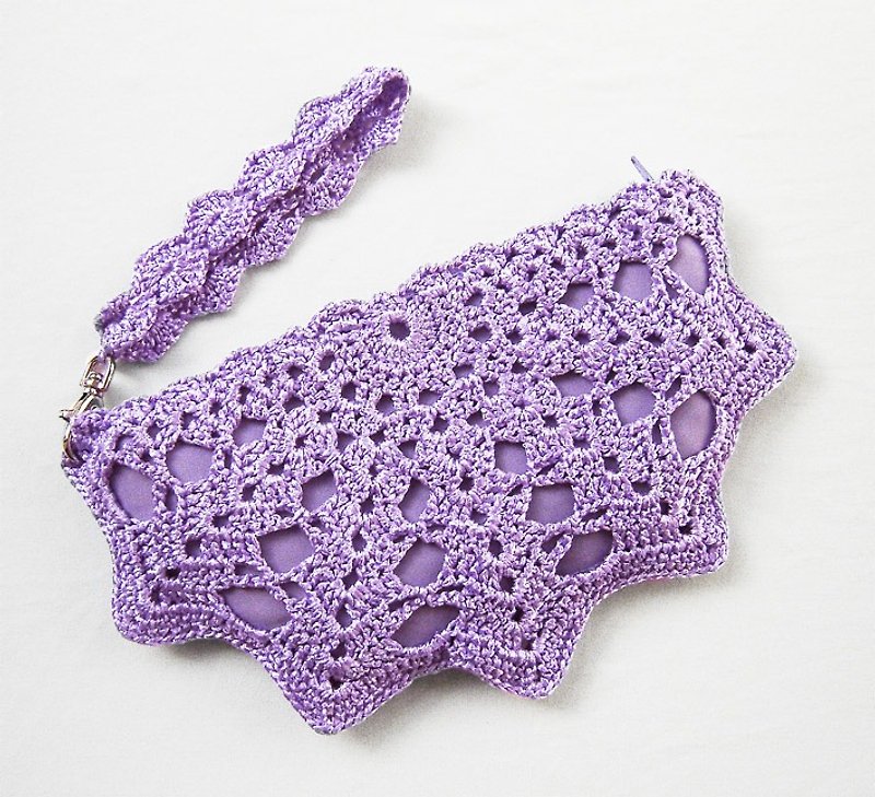 Lilac Purple Clutch Bag - Small Formal Purse - Purple Bridesmaid or Bridal Clutch Bag - Small Wristlet - Wedding Bag - Lavender Lace Purse - Other - Other Materials Purple
