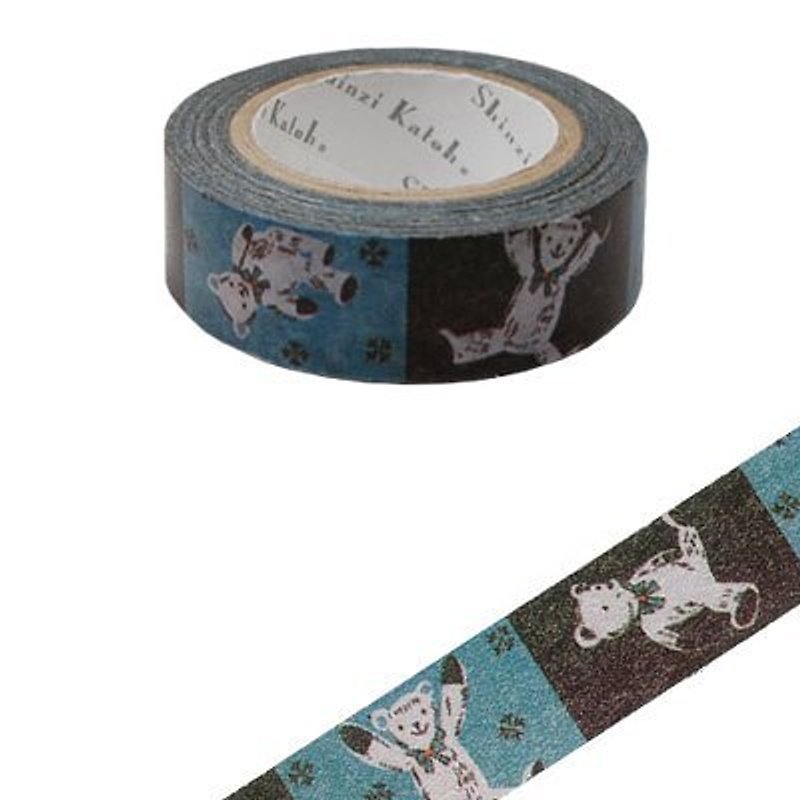 Shinzi Katoh フレンチイラスト 紙テープ (テディベア KS-MT-10016) - マスキングテープ - 紙 多色