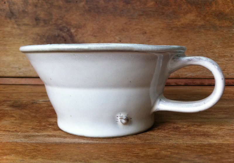 Yarnkarn 手作り磁器シリーズ / 虫のスープカップ - 調理器具 - 磁器 ホワイト