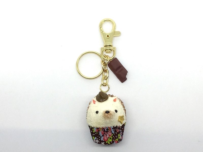 Hus x Forest Hedgehog Sheriff-Animal Cup Cake - Keychains - Other Materials Brown
