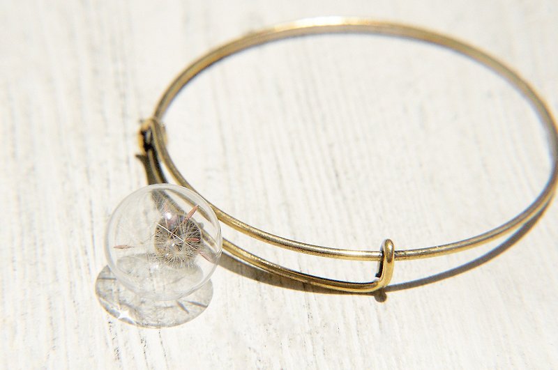 Glass Bracelets Gold - Valentine's Day Gift / Forest Girl / British Simple Glass Ball Golden Bracelet / Bracelet-Dandelion Forest