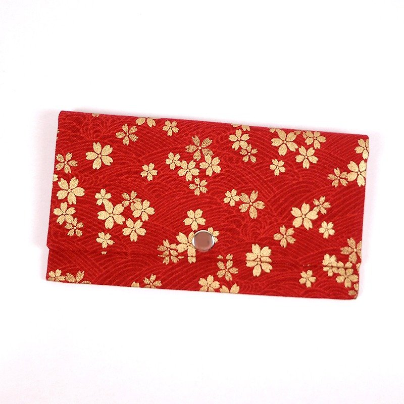 紅包袋 存摺 現金收納袋-櫻花(紅) - 紅包袋/春聯 - 棉．麻 紅色