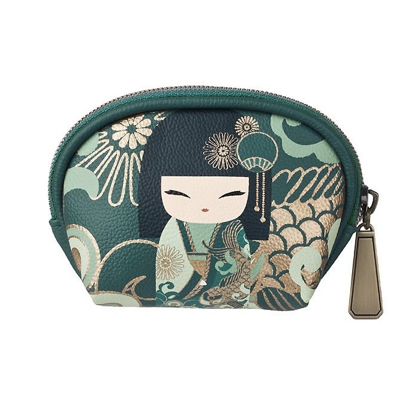 Kimmidoll and Fu doll coin purse Yoshiko - กระเป๋าใส่เหรียญ - วัสดุอื่นๆ สีเขียว