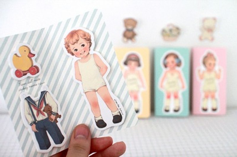 South Korea [Afrocat] paper doll mate sticky memo <Tom> memo stickers - Sticky Notes & Notepads - Paper 