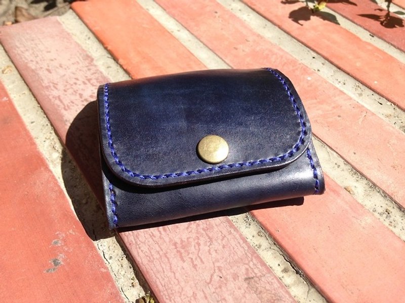 JM handmade leather purse tofu ~ - กระเป๋าใส่เหรียญ - หนังแท้ สีแดง