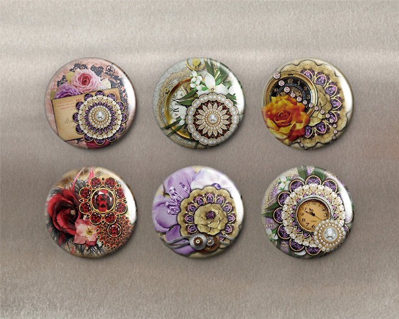 Extravagance-Magnet (6pcs)/Badge (6pcs)/Birthday Gift【Special U Design - Magnets - Other Metals Multicolor