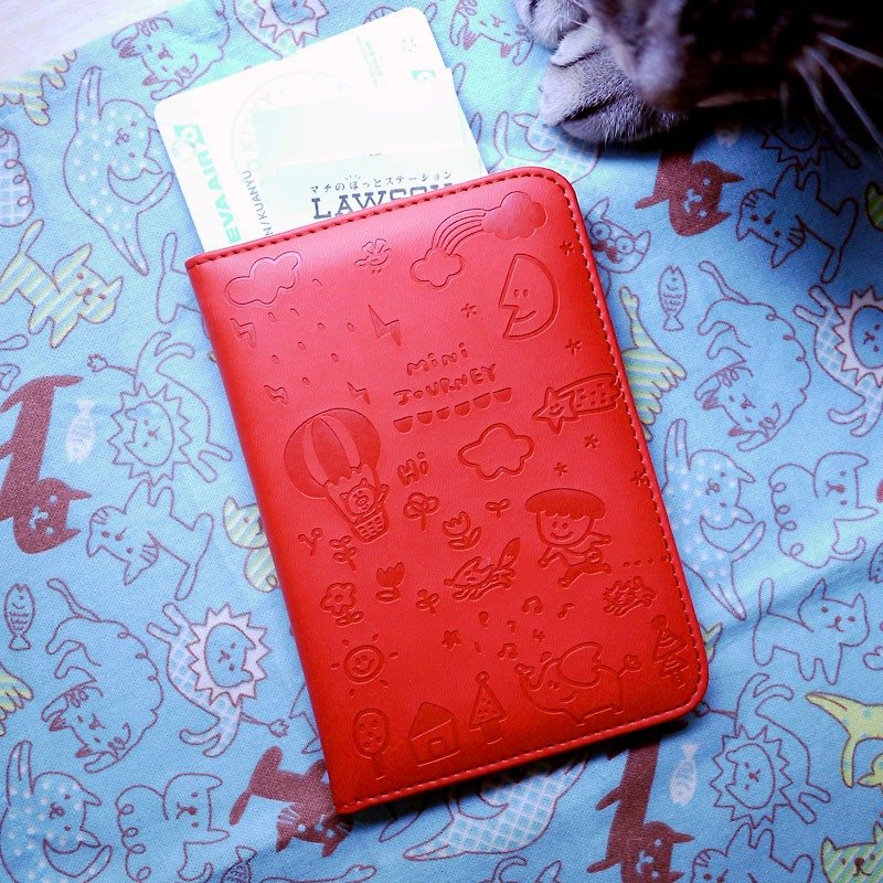 Mini Journey護照套_蘋果紅 - 長短皮夾/錢包 - 塑膠 紅色