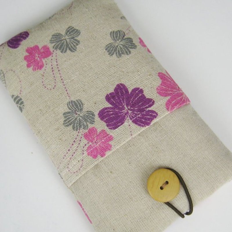 Customized phone bag, mobile phone bag, mobile phone protective cloth cover, such as iPhone Samsung flower - Phone Cases - Cotton & Hemp Purple