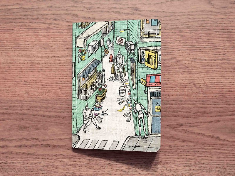 【Stitched notebook】-Life ‧ Path ‧ Cityscape- Act2 - สมุดบันทึก/สมุดปฏิทิน - กระดาษ สีเขียว
