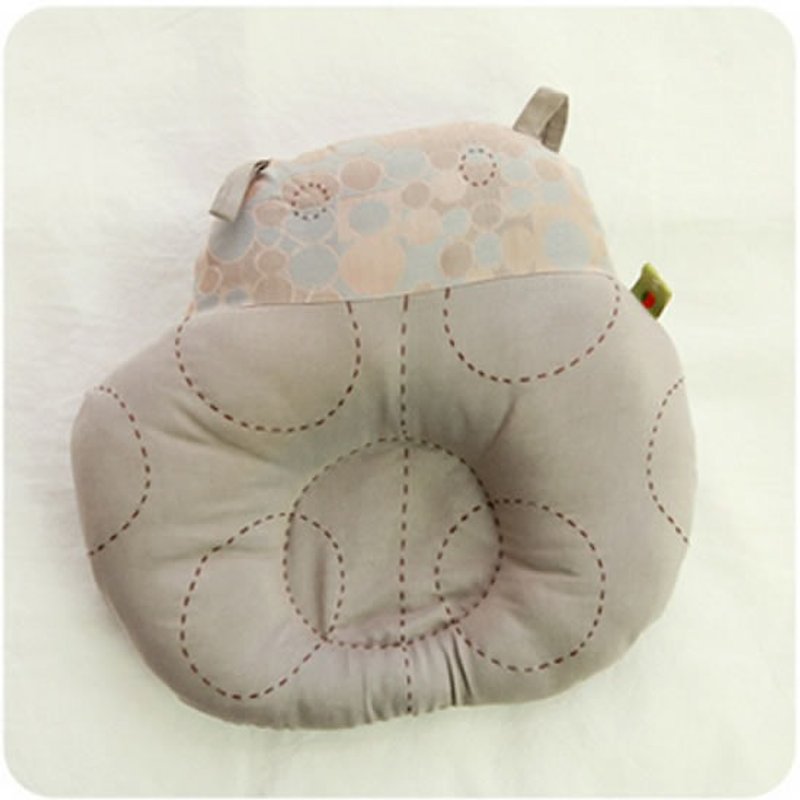 KAKIBABY專利天然柿子染布 - 瓢蟲(藍)嬰幼兒專用頭部定型枕 - 彌月禮盒 - 棉．麻 金色