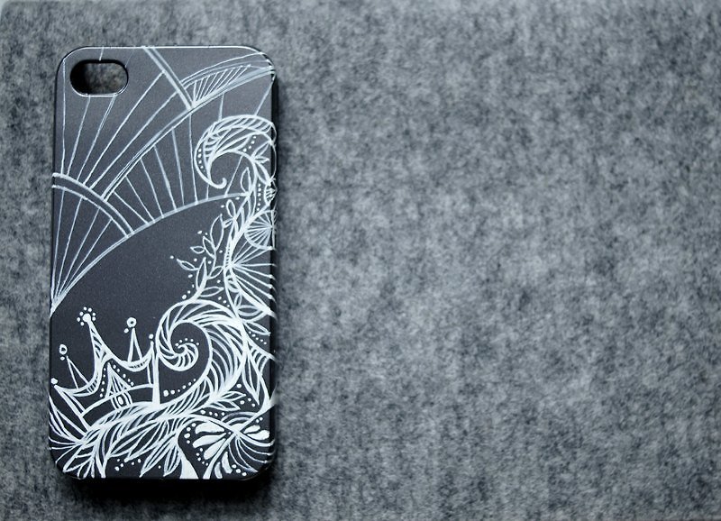 [Throne] -Apple iPhone 4S protective shell painted (can be customized) - เคส/ซองมือถือ - พลาสติก สีดำ