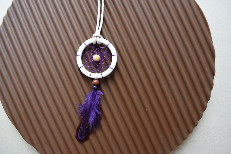 Dream Catcher // Necklace // Purple - Necklaces - Other Materials Purple