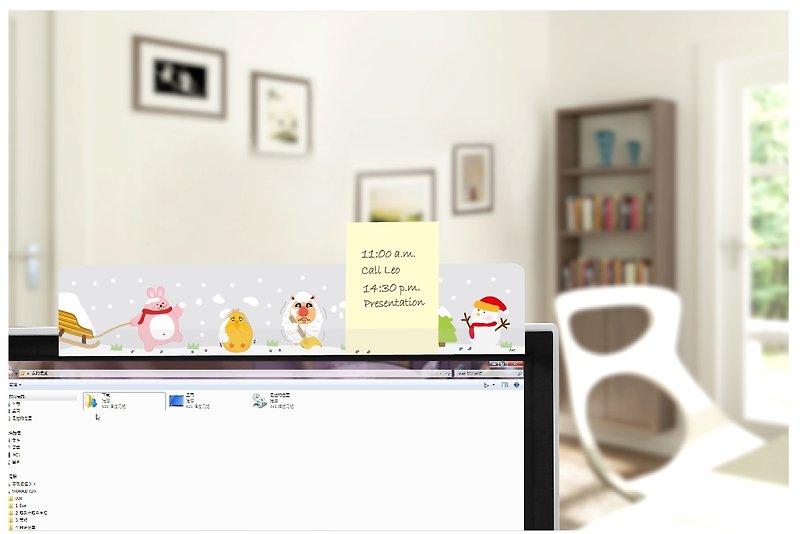 【歐士OSHI】電腦螢幕留言備忘版-SNOW/MEMO夾/聖誕禮物/交換禮物 - 其他 - 塑膠 多色