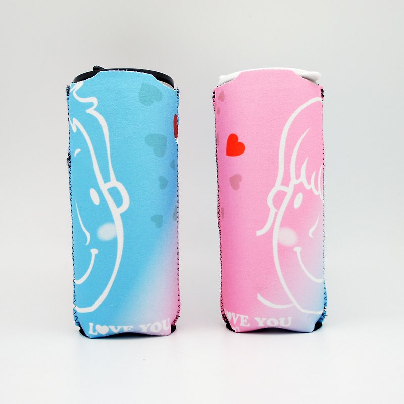 BLR バレンタインデー限定版サーモス ボトルホルダーとカップホルダー HKYK香港デザイン共同ブランド - ドリンクホルダー - その他の素材 ブルー