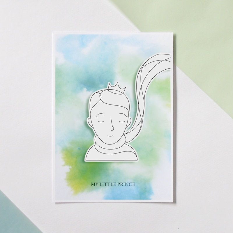DIY painted Christmas PostCard- My Little Prince Series- My Little Prince - การ์ด/โปสการ์ด - กระดาษ สีเขียว
