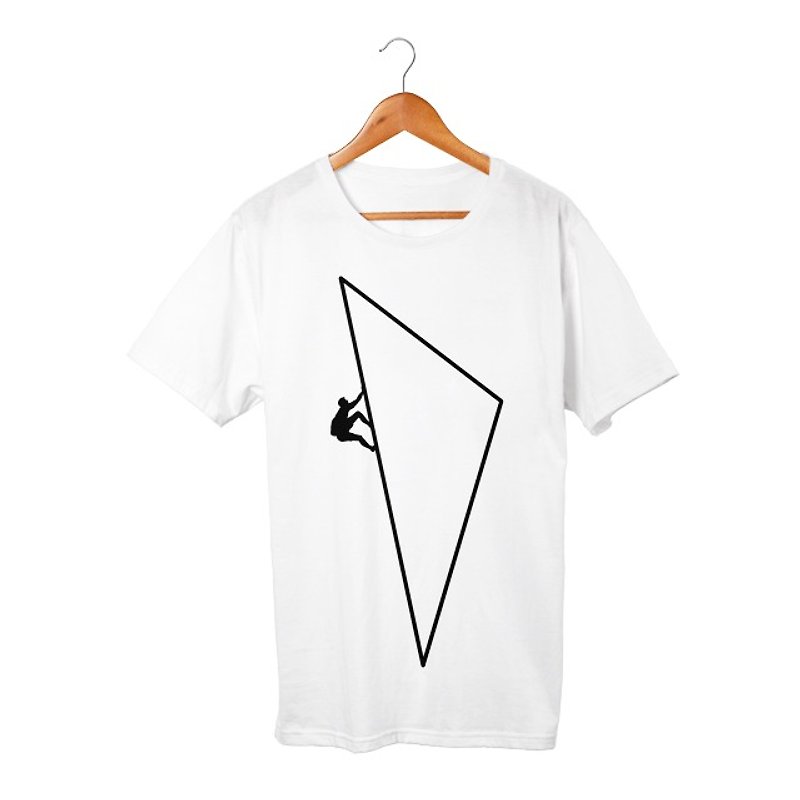 Climbing #7 T-shirt - เสื้อฮู้ด - ผ้าฝ้าย/ผ้าลินิน ขาว