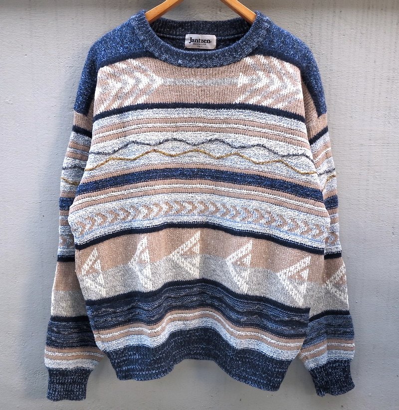 FOAK古著 冰島漁夫羊毛毛衣 - ニット・セーター メンズ - その他の素材 ブルー